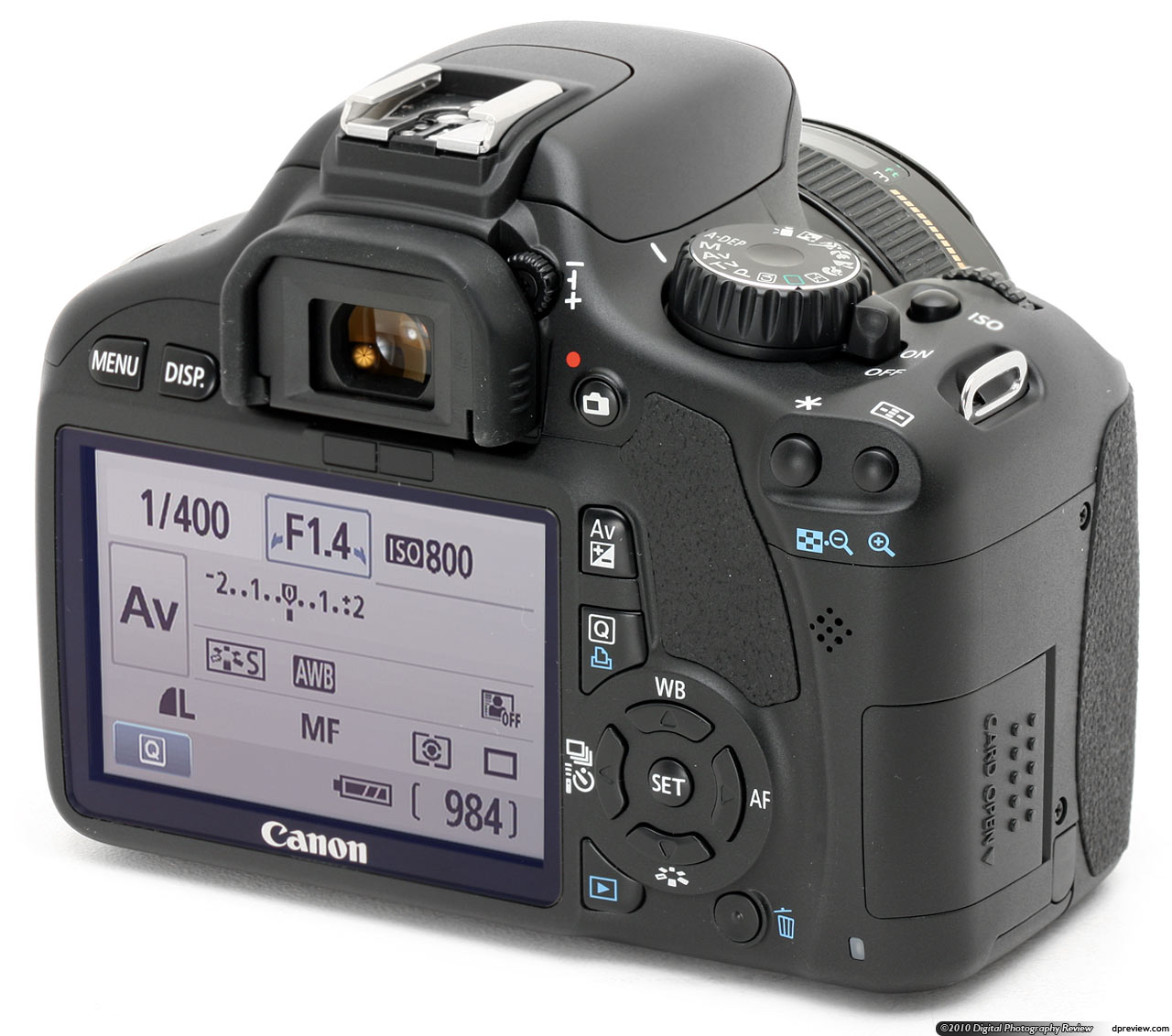Canon EOS 550D inclusief 18-55mm Canon lens - Back3q - 240714006